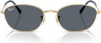 Ray-Ban 58mm Irregular Oval Sunglasses in Arista /Blue at Nordstrom