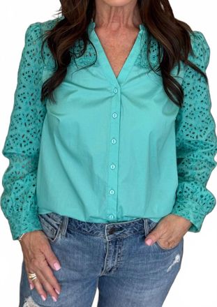 Esqualo Angela Top In Turquoise