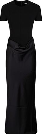 Rotate Cap Sleeve Draped Maxi Dress