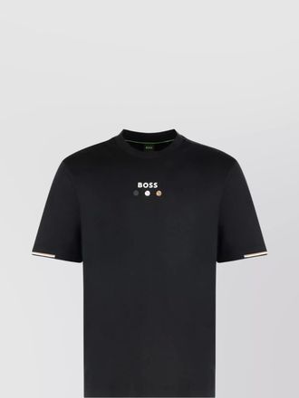 HUGO BOSS crew-neck t-shirt embroidered accents