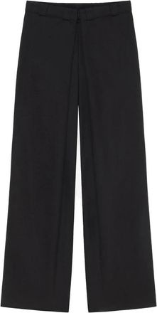 Givenchy Cotton Mix Wide Broeken - Dames - Wijde Broeken - Zwart - S - Broeken