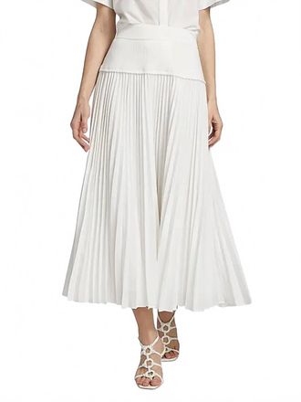 SIMKHAI Stella Pleated Skirt In White