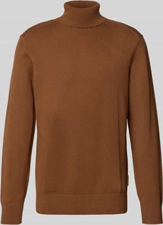 Tom Tailor Denim Regular Fit Rollkragenpullover aus reiner Baumwolle in Camel, Größe XL