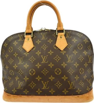 Louis Vuitton Alma Handbag Monogram Canvas Brown Canvas Handbag (Pre-Owned)