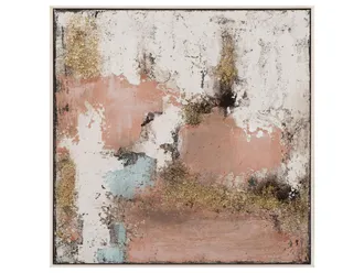 Schubiger M&ouml;bel Bild Abstrakt mit Gold und Rosa