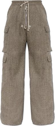 Rick Owens Cargobelas Broeken - Heren - Wijde Broeken - Grijs - XL - Wol - Broeken