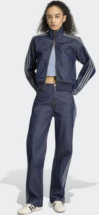 adidas Originals Firebird - Pantaloni di jeans dritti a vita medio alta indaco-Blu