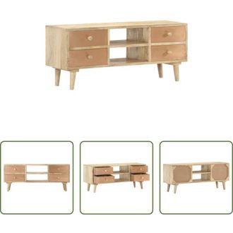 vidaXL Credenza stereo - Mobile Porta TV 110x30x45 cm in Legno Massello di Mango