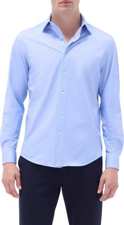 Bugatchi James OoohCotton Button-Up Shirt in Air Blue at Nordstrom, Size Xxx-Large