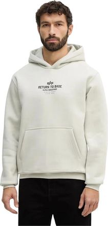 Alpha Industries Return To Base Hoodie - Heren - Hoodies - Beige - S - Katoen - Hoodies & sweatvesten