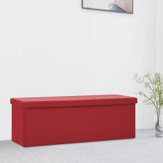 vidaXL Banco Con Almacenaje Plegable Rojo Vino Tinto Pvc Vidaxl