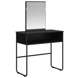 vidaXL Mesa Tocador Roble Negro 81 X 40 X 131 Cm Madera De Ingenier&iacute;a Vidaxl