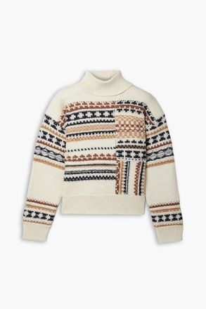 A.L.C. Tate Fair Isle wool-blend jacquard turtleneck sweater - White - M