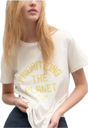 Ecoalf Short Sleeve Amazonas T-Shirt - Dames - T-shirts - Wit - M - Katoen - Tops