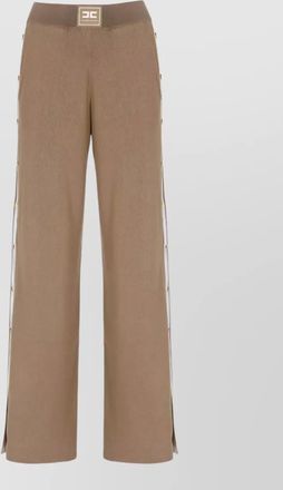 Elisabetta Franchi wide leg trousers side logo vents
