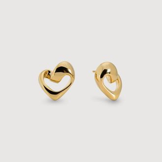 Monica Vinader Gold Infinity Heart Stud Earrings