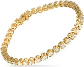 Luxury Bazaar 18K Yellow Gold 7.45ct Diamond Tennis Bracelet MF37-110625