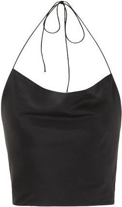 8 by YOOX SILK HALTER TANK TOP