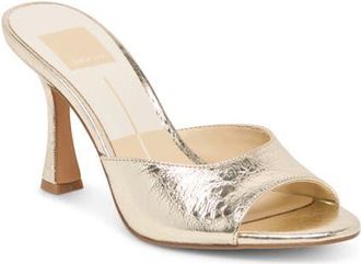 Dolce Vita Rosha Slide Sandal in Light Gold Leather at Nordstrom, Size 6.5