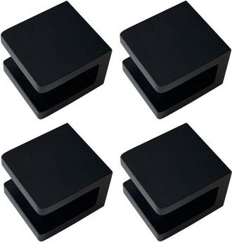 No Brand 4 Abrazaderas De Cobre Para Estantes De Vidrio - No Requieren Perforar El Vidrio, Soporte Para Vidrio De 8-10 Mm (negro Mate)