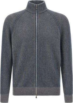 Brunello Cucinelli Vanis&eacute; Cardigan - Heren - Vesten - Blauw - S - Kasjmier - Truien & Vesten