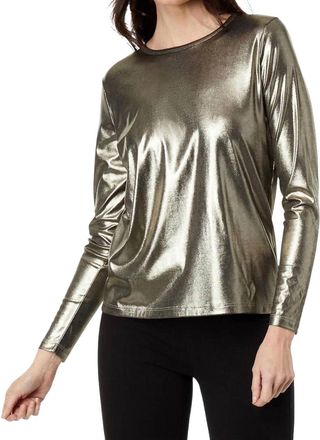 Elliott Lauren Shimmer Knit Top In Mineral