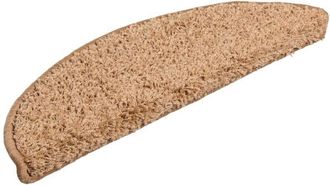 vidaXL Stair Mats 10 pcs 56x17x3 cm Beige Half Round vidaXL