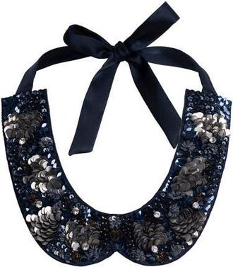 Anne Fontaine Satin Collar in Blue at Nordstrom