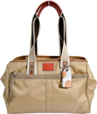 Coach Gold Signature Line Handbag Tote Bag (Pre-Owned)