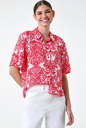 Roman Paisley Print Button Shirt