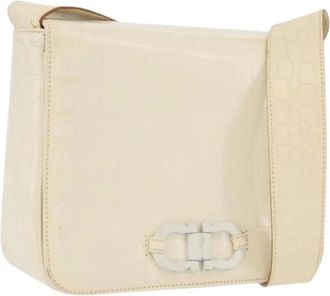 Ferragamo Pre-owned Cross Body Bags, female, White, Size: ONE SIZE Pre-owned Leather Shoulder Bag