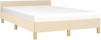 vidaXL Estructura de cama sin colchón tela crema 120x200 cm Vidaxl