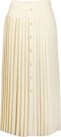 Prada Zijden Jacquard Plooirok - Dames - Midirokken - Beige - S - Rokken