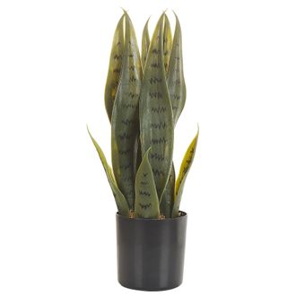 Beliani Beliani - Planta Artificial En Maceta De Material Sint&eacute;tico Verde Negro 40 Cm Accesorio Interior Snake Plant