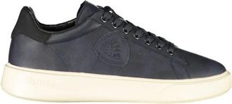 Blauer Polyurethaan Sneaker - Heren - Sneakers - Zwart - 43 EU - Polyester - Schoenen