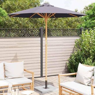 Berkfield Home Modern Dark Grey Garden Parasol 217x230 cm Bamboo