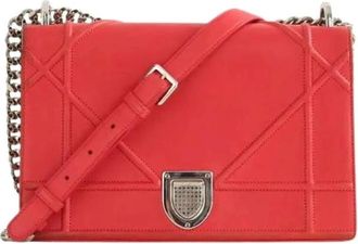 Dior Pre-owned Cross Body Bags, female, Red, Size: ONE SIZE Pre-owned Leather Cross Body Bag