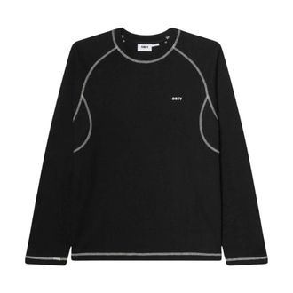 Obey Hoodies & sweatvesten, Heren, Zwart, L, Katoen, Aaron Contrast Stitch LS