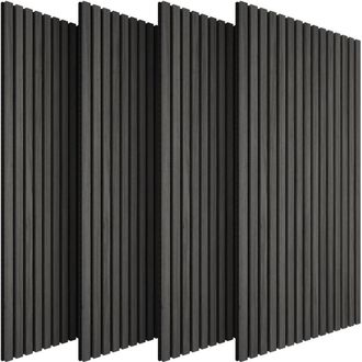 TecTake Acoustic Panels sound-absorbing felt - Black Oak