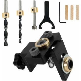 Gabrielle Kit De Plantilla De Posicionamiento Gabrielle, 3 En 1, Gu&iacute;a De Perforaci&oacute;n Y Localizador De Orificios Rectos Ajustable Para Sistemas De Carpinter&iacute;a (a
