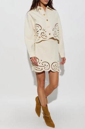Ulla Johnson Cadiz Denim Skirt, Womens, Cream