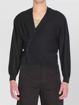 Christophe Lemaire wool blend cardigan v neck ribbed