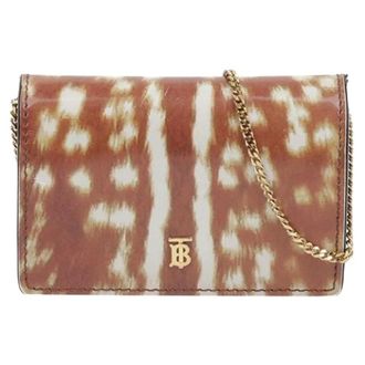 Burberry Pre-owned Mini Bags, female, Multicolor, Size: ONE SIZE Pre-owned Dear Print Chain WOC Shoulder Crossbody Bag
