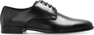 Dolce & Gabbana Zwarte Leren Oxford Schoenen Amandel Teen - Dames - Veterschoenen - Zwart - 38 1/2 EU - Leer - Schoenen