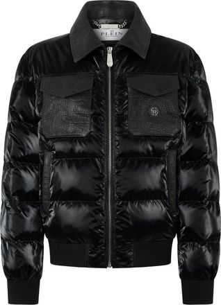 Philipp Plein Jassen, Heren, Zwart, L, Nylon, Nylon Jacket Cocco