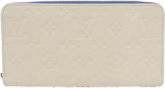 Louis Vuitton Blue Jean Cream Leather Long Wallet (Bi-Fold) (Pre-Owned)