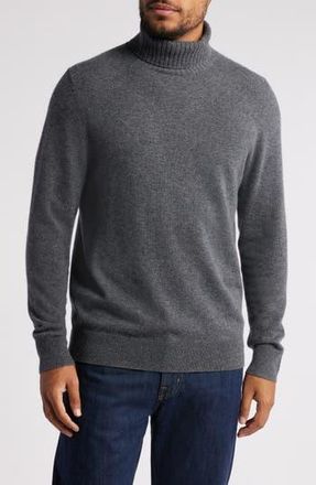 Nordstrom Cashmere Turtleneck Sweater in Grey Shade Heather at Nordstrom Rack, Size Medium