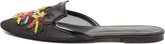 Oscar De La Renta Mules in rete con decorazione - Nero
