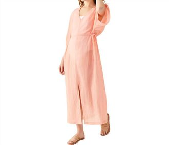 Mersea Breezy Kaftan Dress In Coral