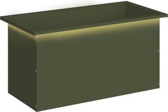 vidaXL Jardinera Para Jard&iacute;n Con Luces Led Verde Oliva 40 X 80 X 40 Cm Vidaxl